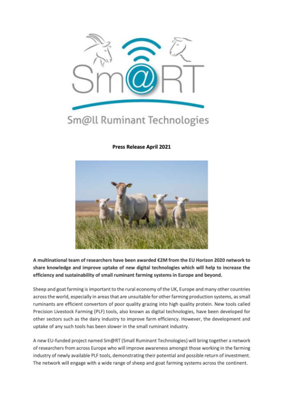 Sm@ll Ruminant Technologies - Comunicato stampa aprile 2021